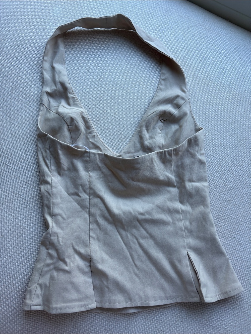 Princess Polly Beige Halter Neck Tank Top - Picture 3 of 3